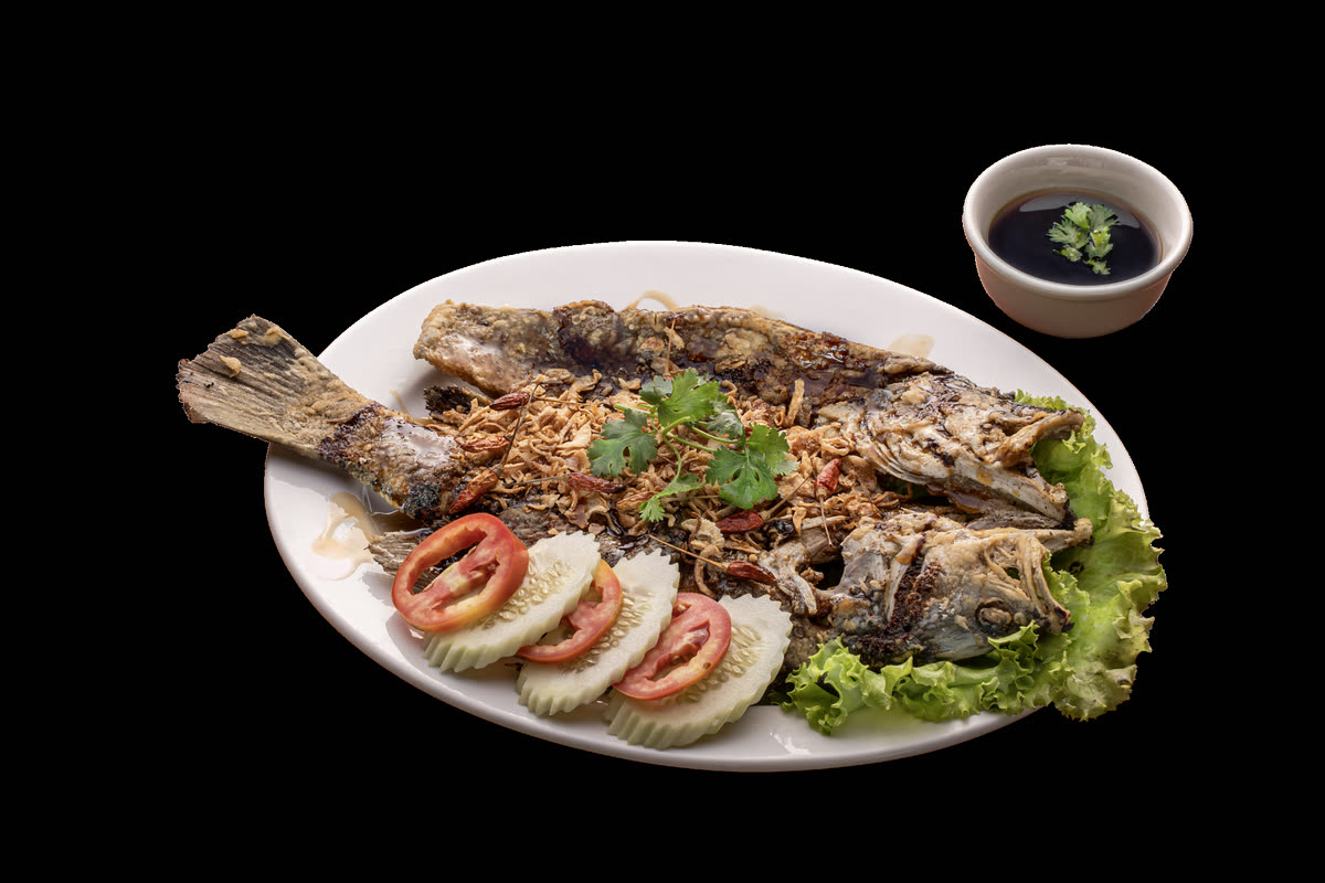 Seabass Fish Fried with Herbs